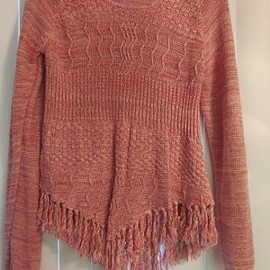 American Rag pink fringed sweater